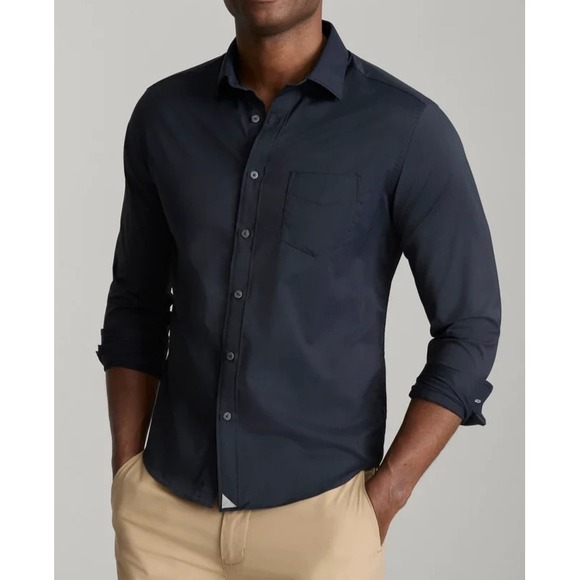 UNTUCKit Other - UNTUCKit Performance Gironde Shirt Mens XXL Navy Blue Relaxed Fit Stretch Button